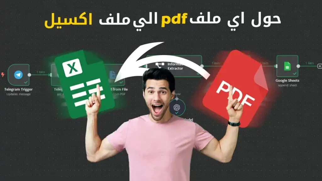 أتمتة تحويل ملفات PDF إلى Excel باستخدام n8n وGoogle Sheets
